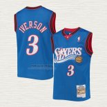 Maglia Allen Iverson NO 3 Bambino Philadelphia 76ers Mitchell & Ness 1999-00 Blu