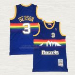 Maglia Allen Iverson NO 3 Denver Nuggets Mitchell & Ness 2006-07 Blu