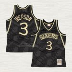 Maglia Allen Iverson NO 3 Philadelphia 76ers Mitchell & Ness 1996-97 Nero