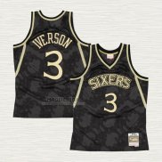 Maglia Allen Iverson NO 3 Philadelphia 76ers Mitchell & Ness 1996-97 Nero