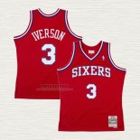 Maglia Allen Iverson NO 3 Philadelphia 76ers Mitchell & Ness 2002-03 Rosso
