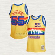 Maglia Dikembe Mutombo NO 55 Denver Nuggets Mitchell & Ness 1991-92 Giallo