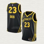 Maglia Draymond Green NO 23 Golden State Warriors Citta 2023-24 Nero