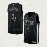 Maglia Edmond Sumner NO 4 Brooklyn Nets Statement 2022-23 Nero