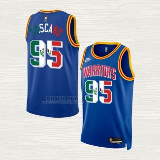 Maglia Juan Toscano-Anderson NO 95 Golden State Warriors Classic Royal Special Mexico Edition Blu