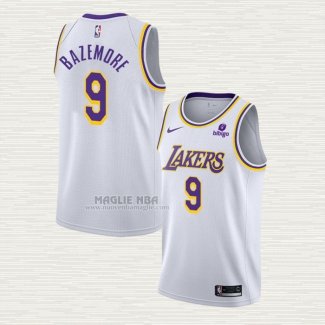 Maglia Kent Bazemore NO 9 Los Angeles Lakers Association 2021-22 Bianco