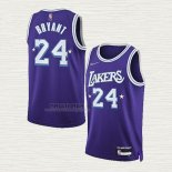 Maglia Kobe Bryant NO 24 Los Angeles Lakers Citta Edition 2021-22 Viola