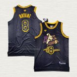 Maglia Kobe Bryant NO 8 Los Angeles Lakers Black Mamba Snakeskin Nero