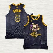 Maglia Kobe Bryant NO 8 Los Angeles Lakers Black Mamba Snakeskin Nero