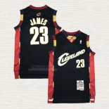 Maglia LeBron James NO 23 Cleveland Cavaliers Mitchell & Ness 2008-09 Nero