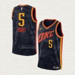 Maglia Luguentz Dort NO 5 Oklahoma City Thunder Citta 2023-24 Nero
