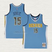 Maglia Nikola Jokic NO 15 Denver Nuggets Mitchell & Ness 2016-17 Blu