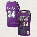 Maglia Ray Allen NO 34 Milwaukee Bucks Mitchell & Ness 1996-97 Viola