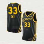 Maglia Rudy Gay NO 33 Golden State Warriors Citta 2023-24 Nero
