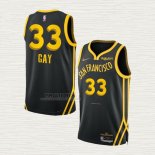 Maglia Rudy Gay NO 33 Golden State Warriors Citta 2023-24 Nero
