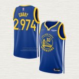 Maglia Stephen Curry Golden State Warriors 2974th 3 Points Blu