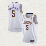 Maglia Talen Horton-Tucker NO 5 Los Angeles Lakers Association 2021-2022 Bianco