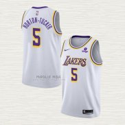 Maglia Talen Horton-Tucker NO 5 Los Angeles Lakers Association 2021-2022 Bianco