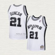 Maglia Tim Duncan NO 21 Bambino San Antonio Spurs Mitchell & Ness 1998-99 Bianco