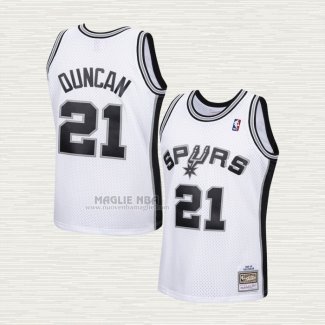 Maglia Tim Duncan NO 21 Bambino San Antonio Spurs Mitchell & Ness 1998-99 Bianco
