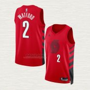 Maglia Trendon Watford NO 2 Portland Trail Blazers Statement 2022-23 Rosso