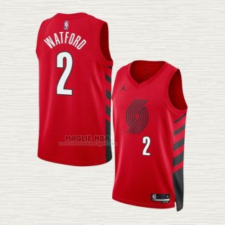 Maglia Trendon Watford NO 2 Portland Trail Blazers Statement 2022-23 Rosso