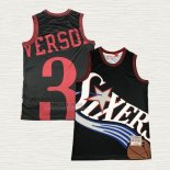 Maglia Allen Iverson NO 3 Philadelphia 76ers Mitchell & Ness Big Face Nero