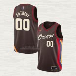 Maglia Carmelo Anthony NO 00 Portland Trail Blazers Citta 2020-21 Marrone