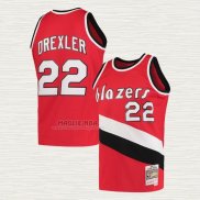 Maglia Clyde Drexler NO 22 Portland Trail Blazers Hardwood Classics Throwback 1983-84 Rosso