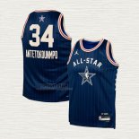 Maglia Giannis Antetokounmpo NO 34 Bambino Milwaukee Bucks All Star 2024 Blu