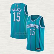 Maglia Kemba Walker NO 15 Charlotte Hornets Hardwood Classics 2017-18 Verde