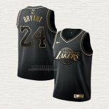 Maglia Kobe Bryant NO 24 Bambino Los Angeles Lakers Golden Edition Nero