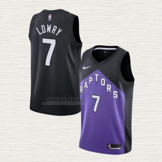 Maglia Kyle Lowry NO 7 Toronto Raptors Earned 2020-21 Nero Viola