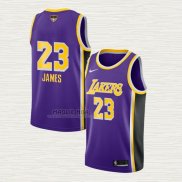 Maglia Lebron James NO 23 Los Angeles Lakers Statement 2020 Final Bound Viola
