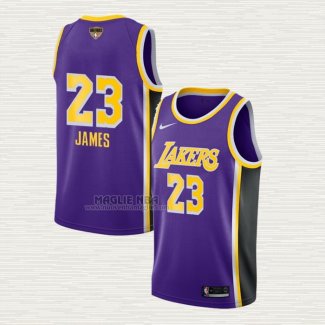 Maglia Lebron James NO 23 Los Angeles Lakers Statement 2020 Final Bound Viola