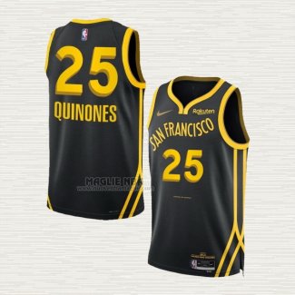 Maglia Lester Quinones NO 25 Golden State Warriors Citta 2023-24 Nero