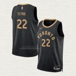 Maglia Malachi Flynn NO 22 Toronto Raptors Citta 2022-23 Nero
