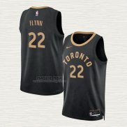Maglia Malachi Flynn NO 22 Toronto Raptors Citta 2022-23 Nero