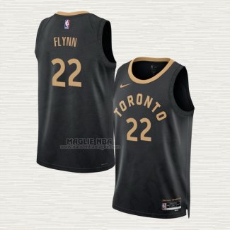 Maglia Malachi Flynn NO 22 Toronto Raptors Citta 2022-23 Nero