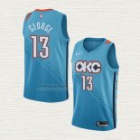 Maglia Paul George NO 13 Oklahoma City Thunder Citta 2018-19 Blu