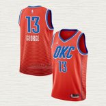 Maglia Paul George NO 13 Oklahoma City Thunder Statement 2021 Arancione