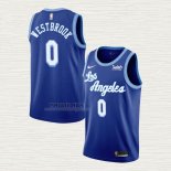 Maglia Russell Westbrook NO 0 Los Angeles Lakers Hardwood Classic 2021-2022 Blu