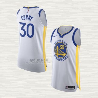 Maglia Stephen Curry NO 30 Golden State Warriors Association Autentico Bianco