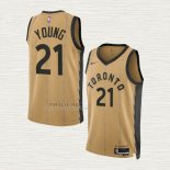 Maglia Thaddeus Young NO 21 Toronto Raptors Citta 2023-24 Or