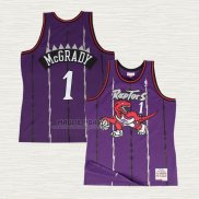 Maglia Tracy McGrady NO 1 Toronto Raptors Hardwood Classics Throwback Viola
