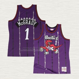 Maglia Tracy McGrady NO 1 Toronto Raptors Hardwood Classics Throwback Viola