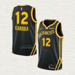 Maglia Usman Garuba NO 12 Golden State Warriors Citta 2023-24 Nero