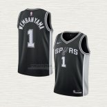 Maglia Victor Wembanyama NO 1 Bambino San Antonio Spurs Icon 2022-23 Nero