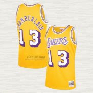 Maglia Wilt Chamberlain NO 13 Los Angeles Lakers Mitchell & Ness 1971-72 Giallo