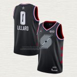 Maglia Damian Lillard NO 0 Portland Trail Blazers All Star 2019 Nero